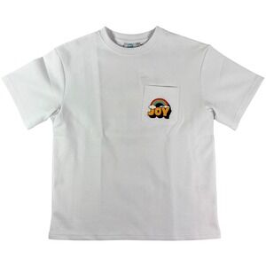 Snow Day Tee Shirt Men Small White Joy Club Rainbow Graphic Print Cotton Stretch